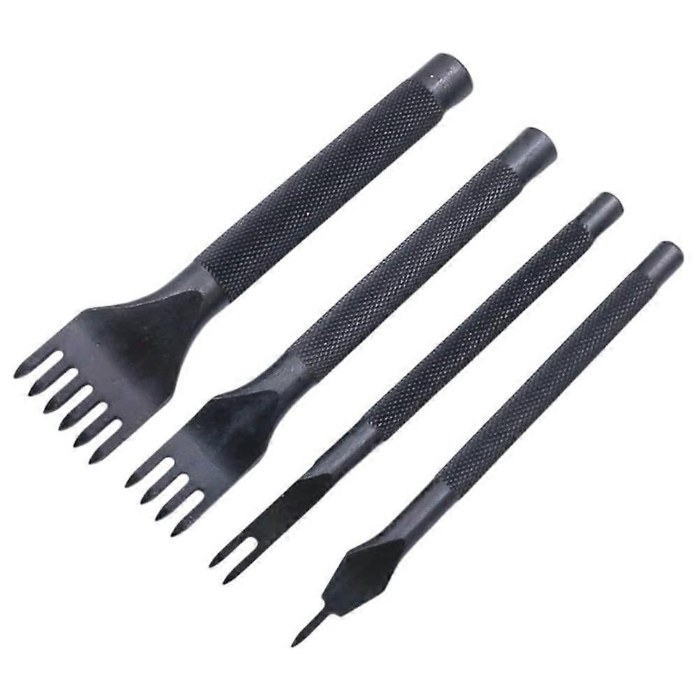 4MM 1/2/4/6 Diamond Stitching Chisel Hole Punches Tool, Leather Hole Punch, Leather Chisel Set-4 Pcs