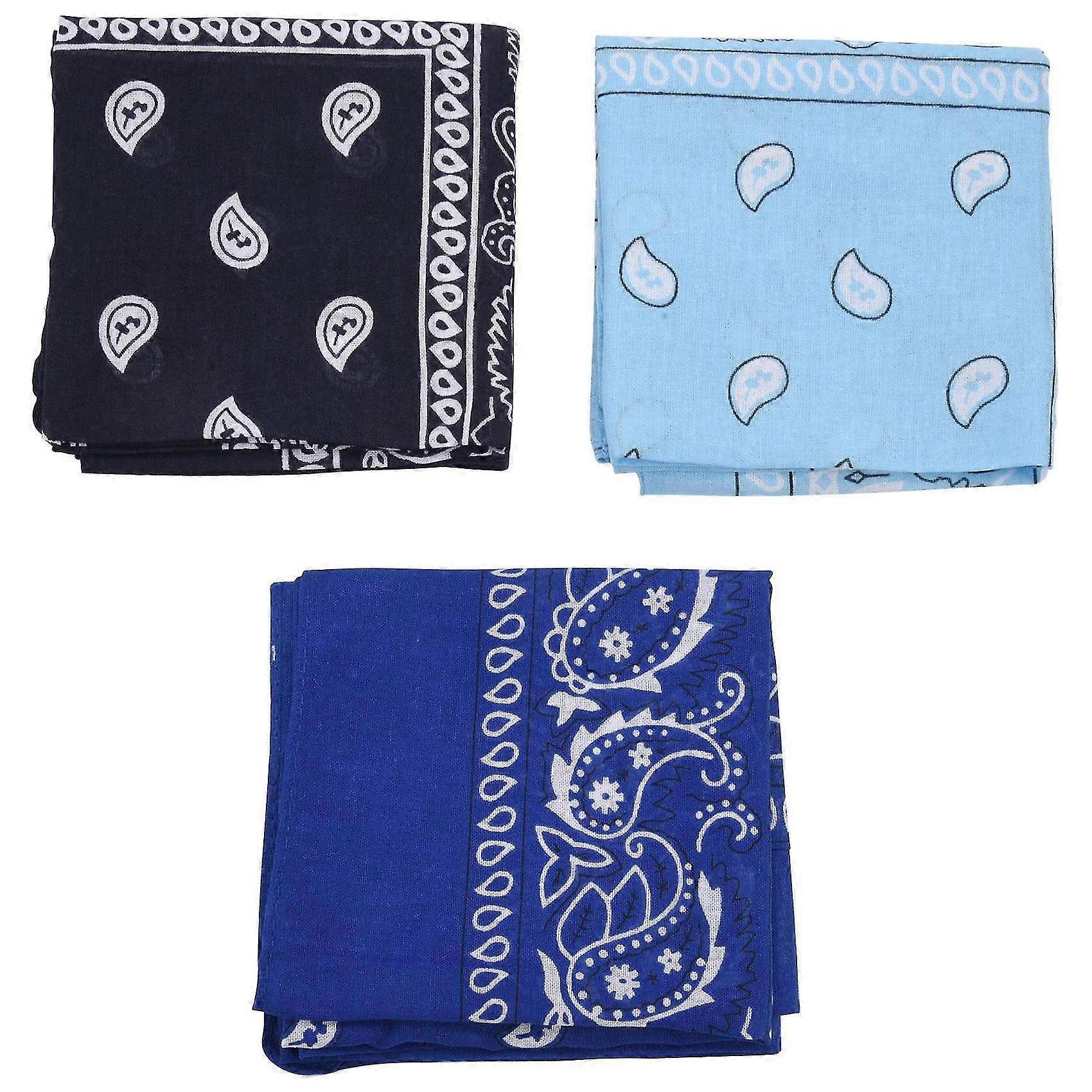 3 Bandanas Man And 57 X 57 Cm Royal Blue + + Navy Blue