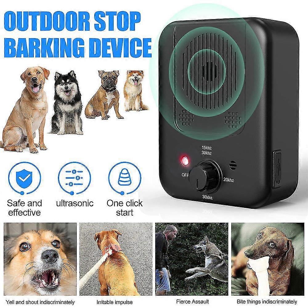 Anti Barking Device, Dog Control Devices with 3 Adjustable Levels, Rechargeable Ultrasonic Bark Deterrent Behavior Training Tool for Almost Dogs