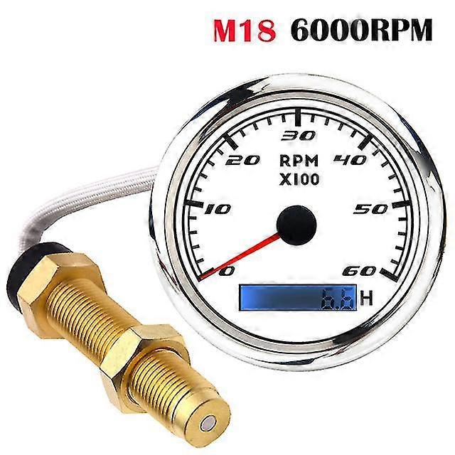 85Mm tacho gauge with tacho sensor m16/m18 for gasoline diesel engine tachometer 0-3000rpm with hourmeter red backlight marine