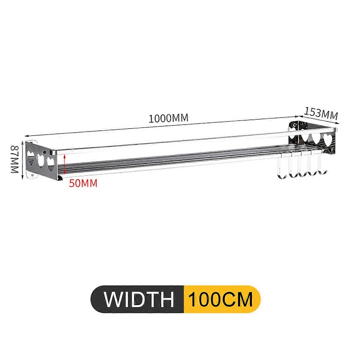 Kitchen Hanging Pot Pan Rack Wall Mount Storage Shelf Saucepan Holder