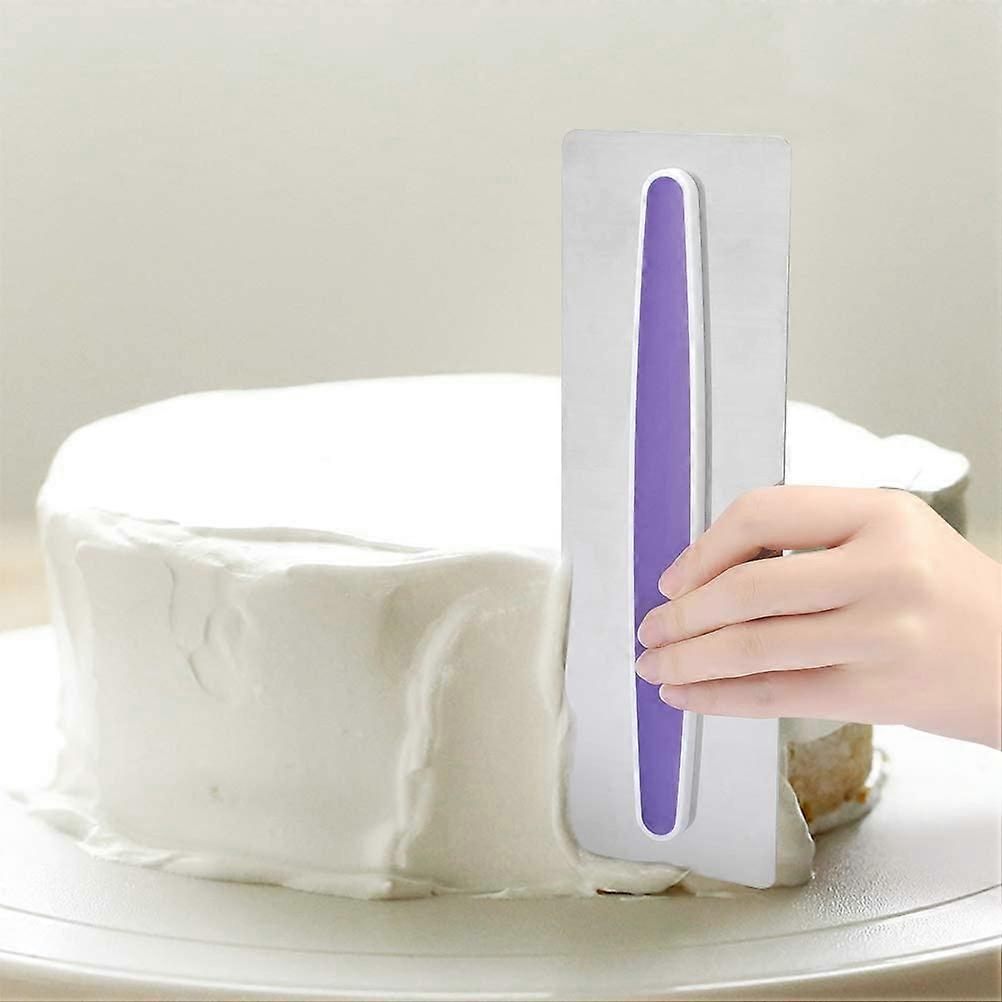 ZK- Cake Frosting Smoother, Stainless Steel Cake Scraper Decorating DIY Tool Frosting Polisher for Mousse Buttercream Crafting