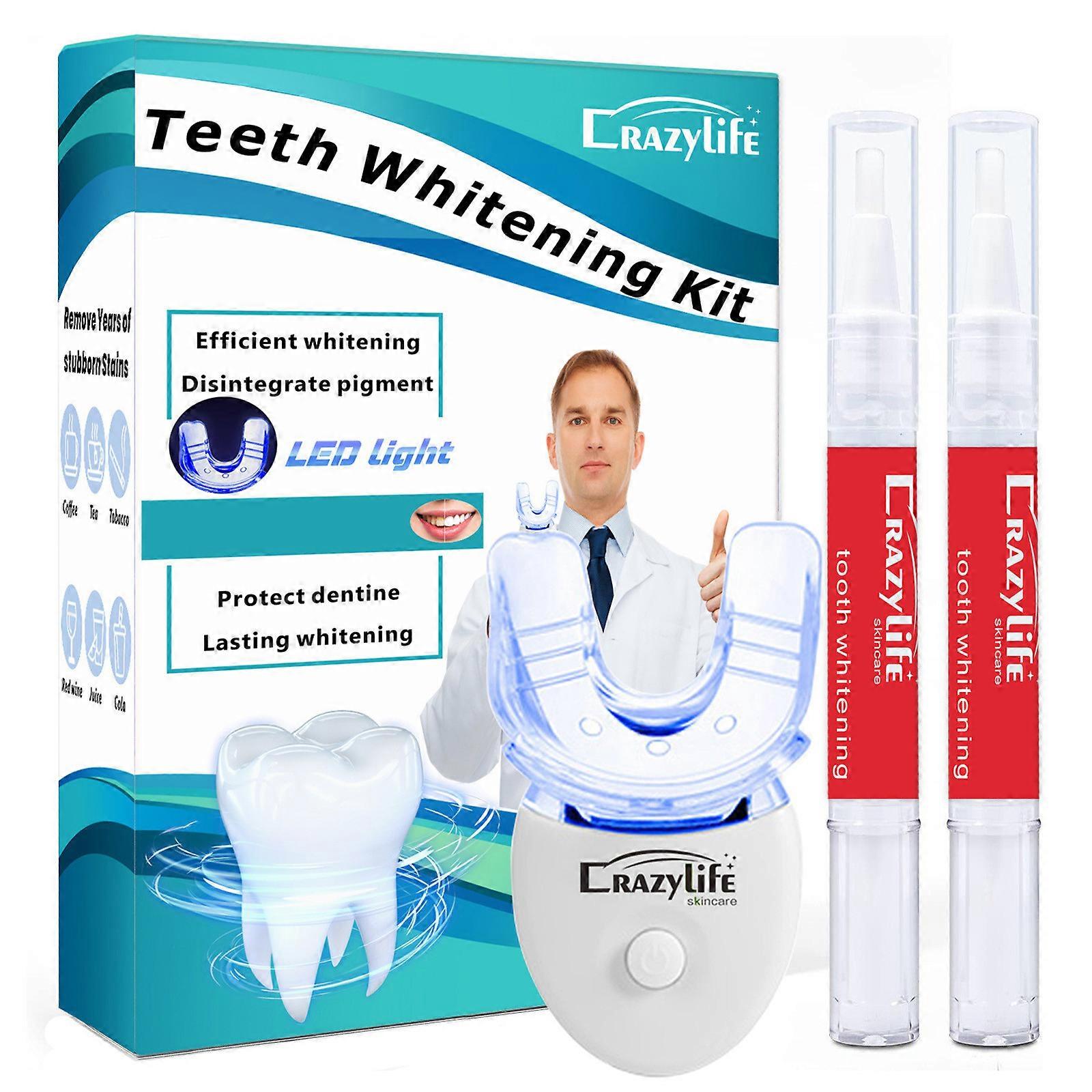Teeth Whitening Kit With LED Light -Teeth Whitening Pen With Powerful Blue-Red Rechargeable LED Light, Effective For Sensitive Teeth, Comfortable And