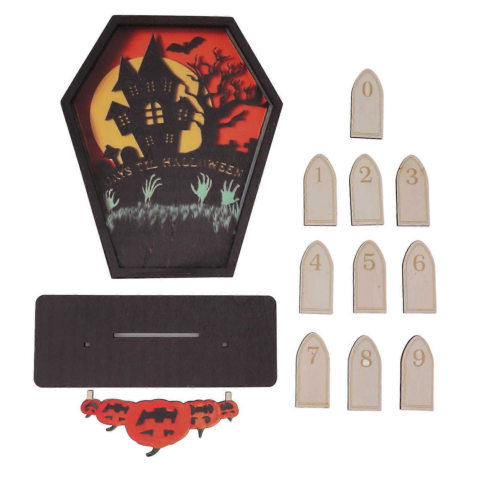 Pumpkin Base Countdown Calendar DIY Drewniane bloki biurkowe Kalendarz do dekoracji stołu w domu