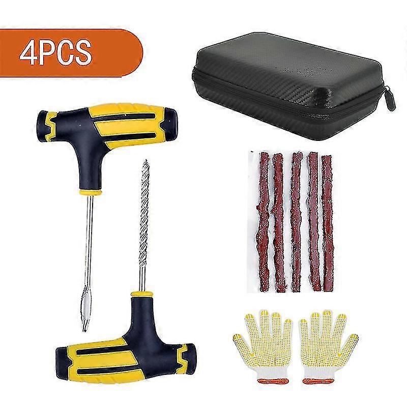 Vacuum Tyre Patching Tool Set Motorcycle And Electric Car Repair Patching Kit Car Patching Tool-size:4pcs