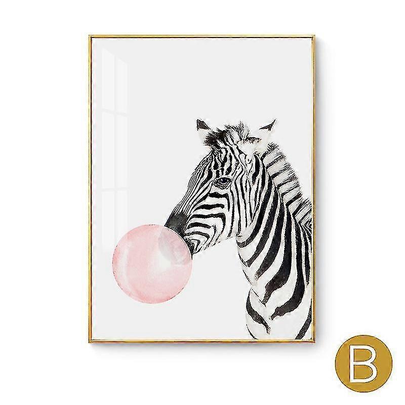 Canvas Painting Wall Art Giraffe Panda With Bubble Prints Cute Picture For Kid& Room Nursery Poster No Frame