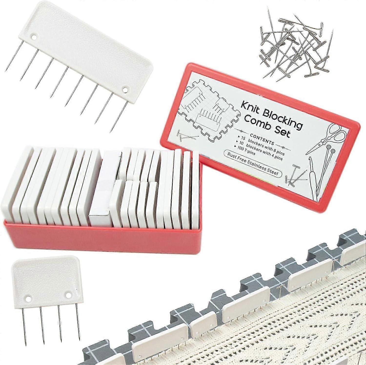 Blocking Mats For Knitting, Blocking Comb, Extra Thick Crochet Blocking Board, Pins With Grids Lines And Circle For Precise Blocking, Crochet Blocking