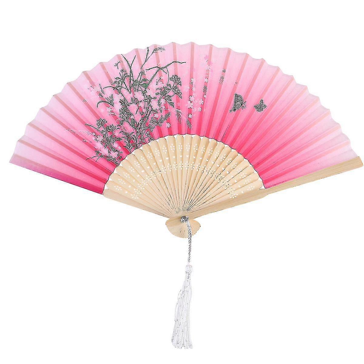 Folding Fan Handheld Fan Craft Dancing Performance Folding Fan ( Background )