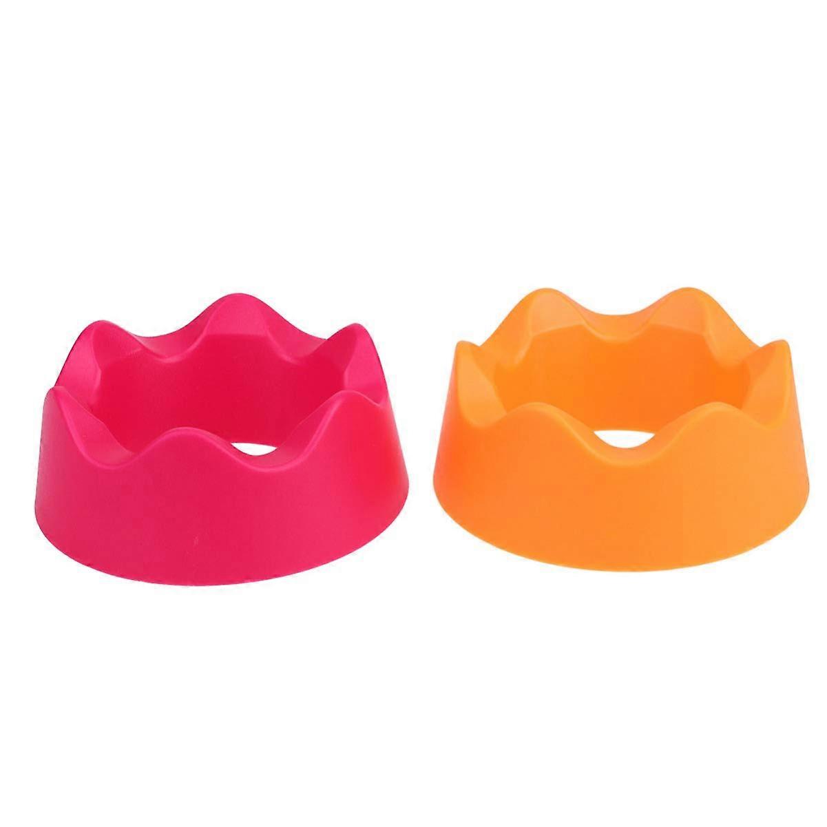 2Pcs Ball Kicking Tee Heavy Duty Fixed Tee With 6 Prong Hold For Basketball Football (Red, Orange)