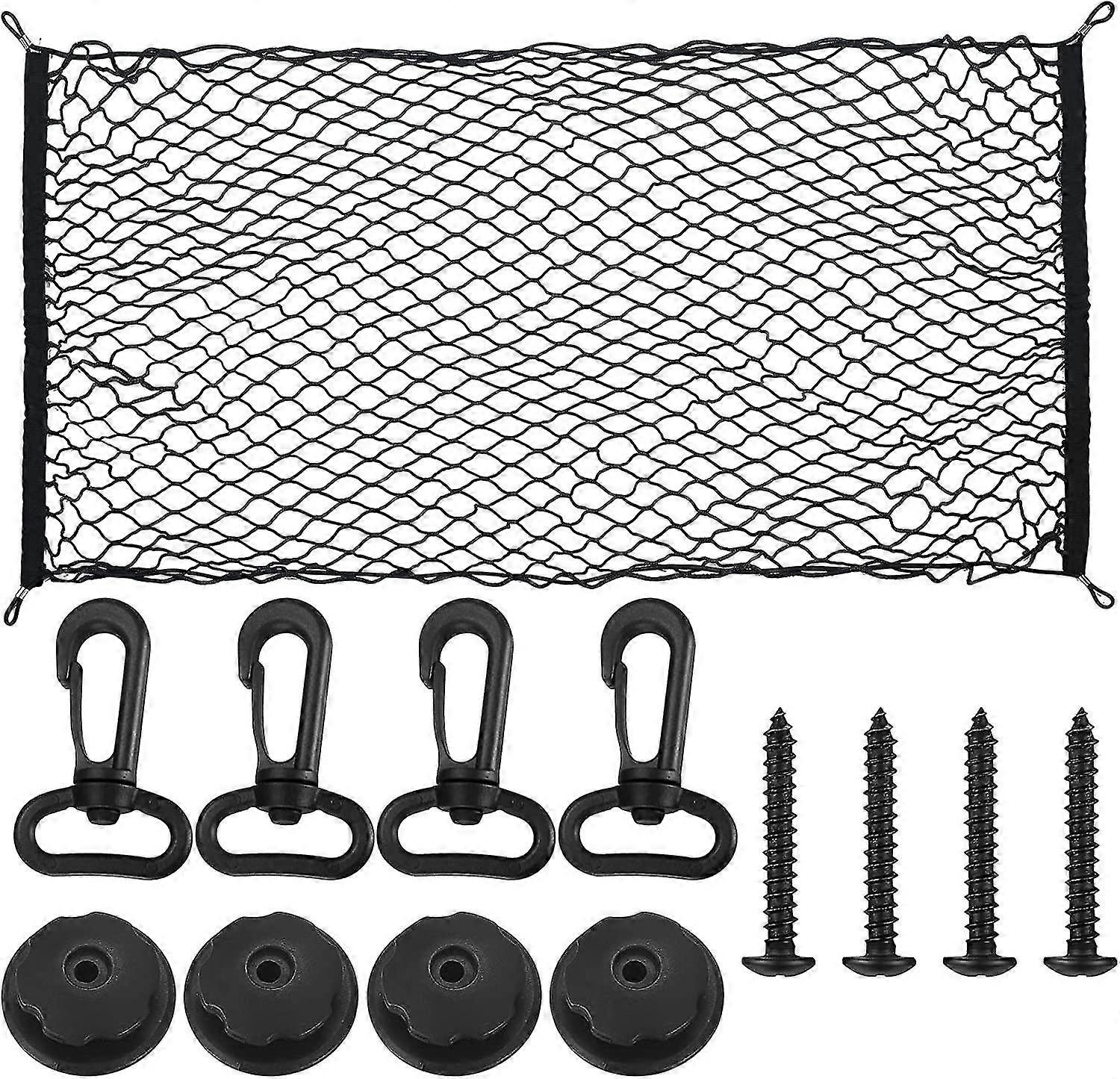 Cargo Net Stretchable, Adjustable Elastic Trunk Storage Net, Automotive Cargo Mesh Nets Storage Organizer Net With Hook Accessories For Cars Suv Truck