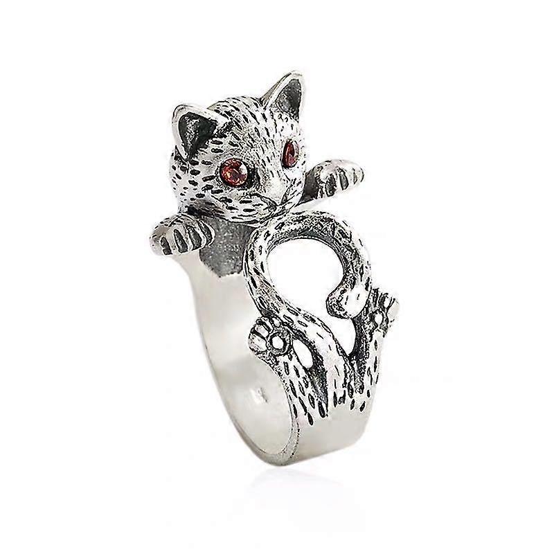 Ring Cat Animal Lover Cat Cat Lover Kitten Adjustable Silver