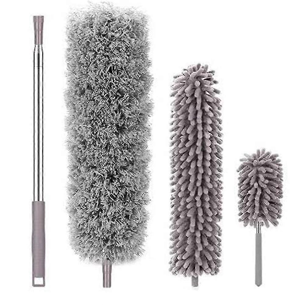 Extendable Feather Duster Kit, Duster Cleaning With Extension Pole Microfiber Washable Duster Hand