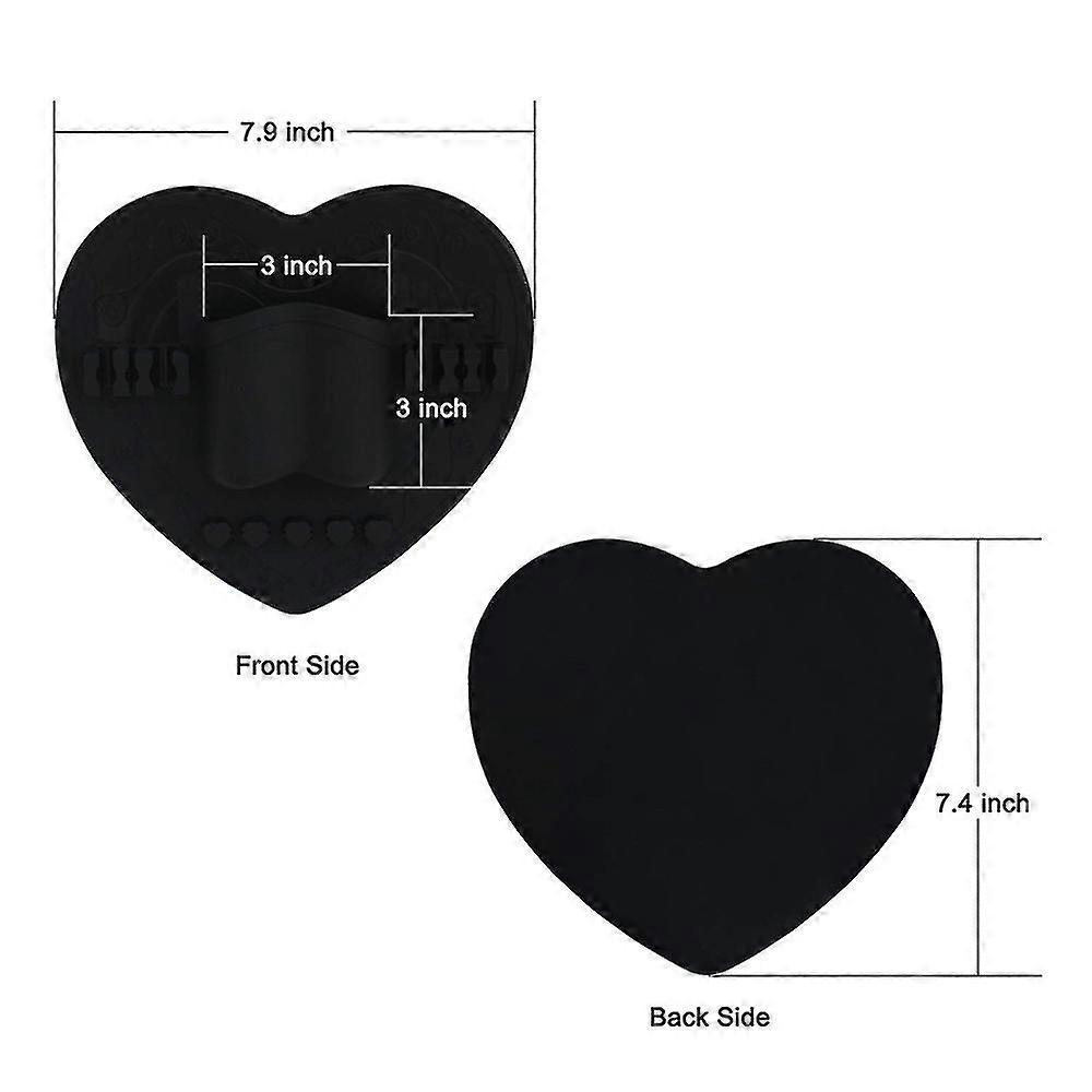 Silicone Makeup Brush Organizer + Makeup Brush Cleaning Mat,black