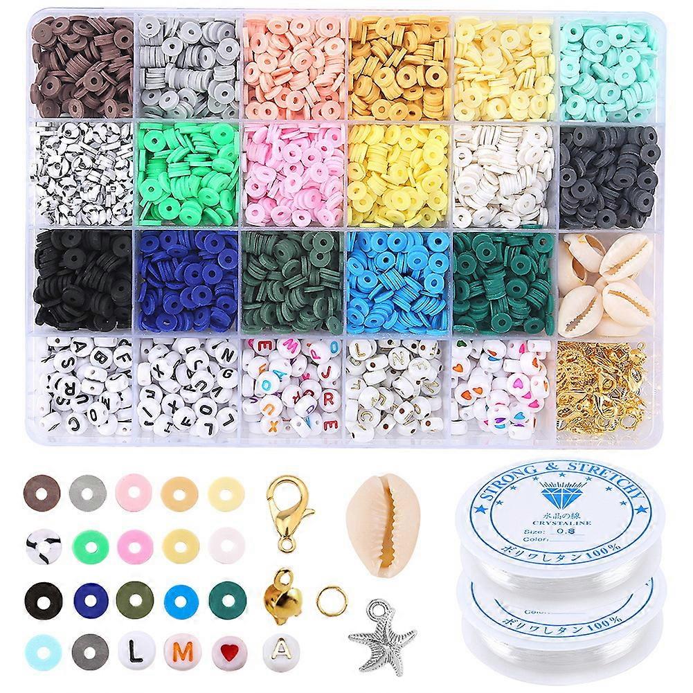 Clay Beads for Bracelet Making Colors Flat