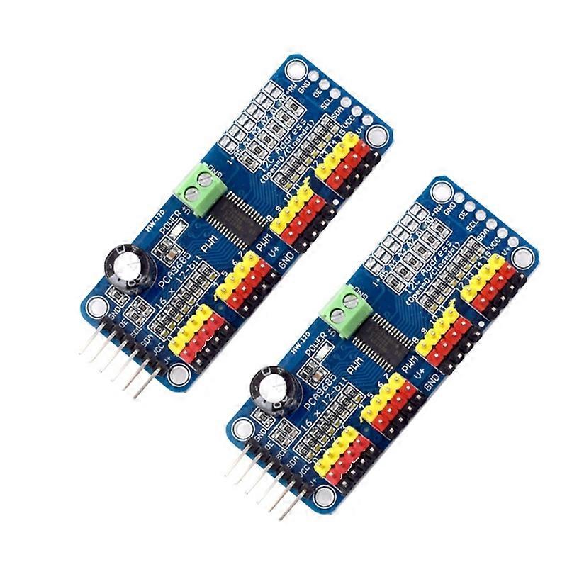 2Pcs PCA9685 PWM Servo Motor Driver 12 bit Interfaces Module 16 Channel