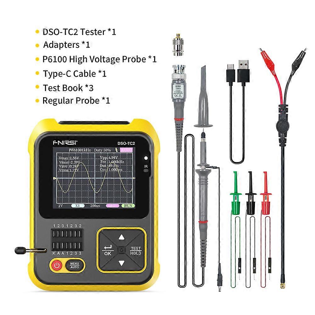 200kHz 2.4 Inch Bandwidth Oscilloscope Transistor Tester Digital Oscilloscope 2 In 1 PWM Square Waves Output Oscilloscope