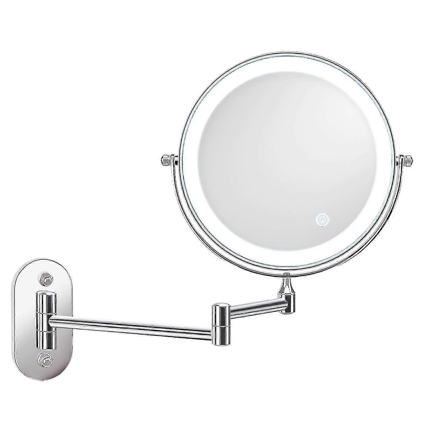 Wall Mount Makeup Mirror,10x Magnifying Two Side Led