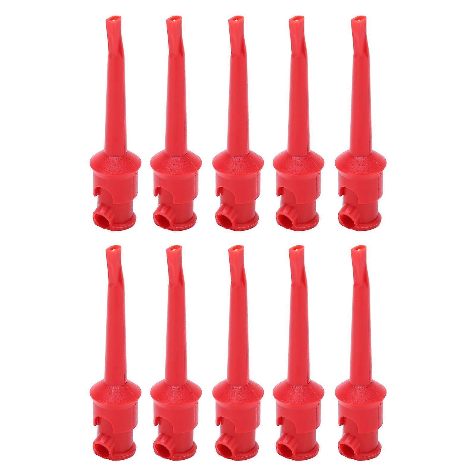10pcs J.30007 Multimeter Test Hook Clip Soldering Electronic Test Hook for Voltage Testing Routine Circuit TestingRed