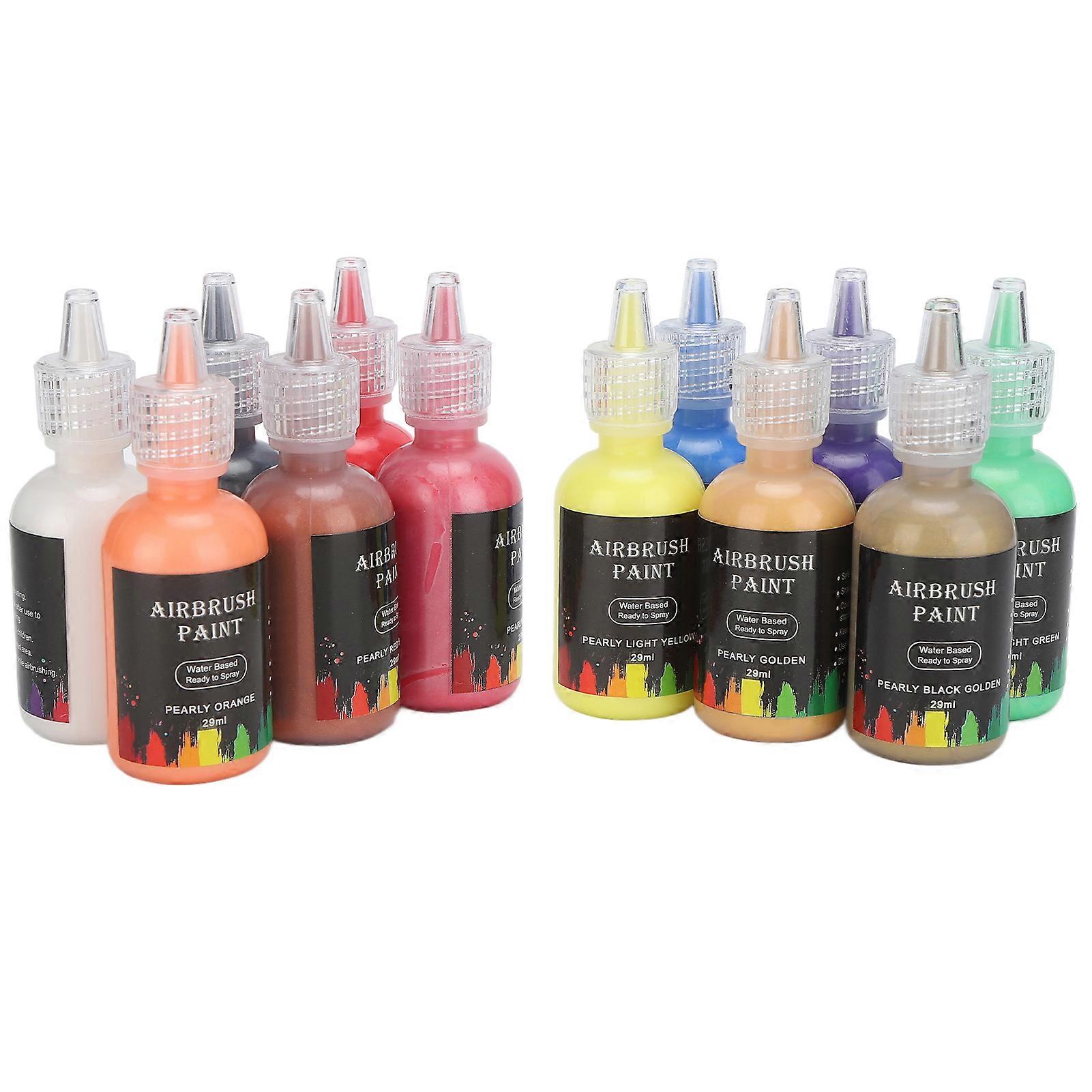 12 Farben Farbe Perlglanz DIY Farbe auf Wasserbasis für Kleidung Auto Leder Wandkunst Kunsthandwerk