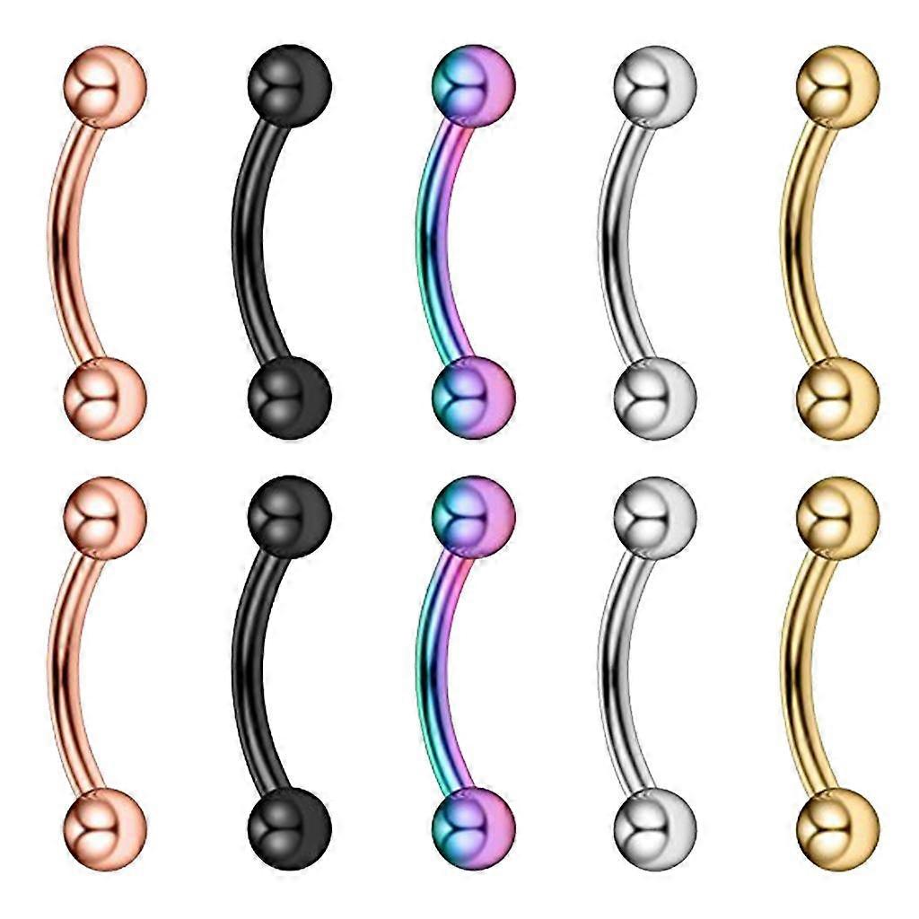10 stk 16g rustfritt stål kuler øyenbryn øre leppe navle ring piercing 6mm