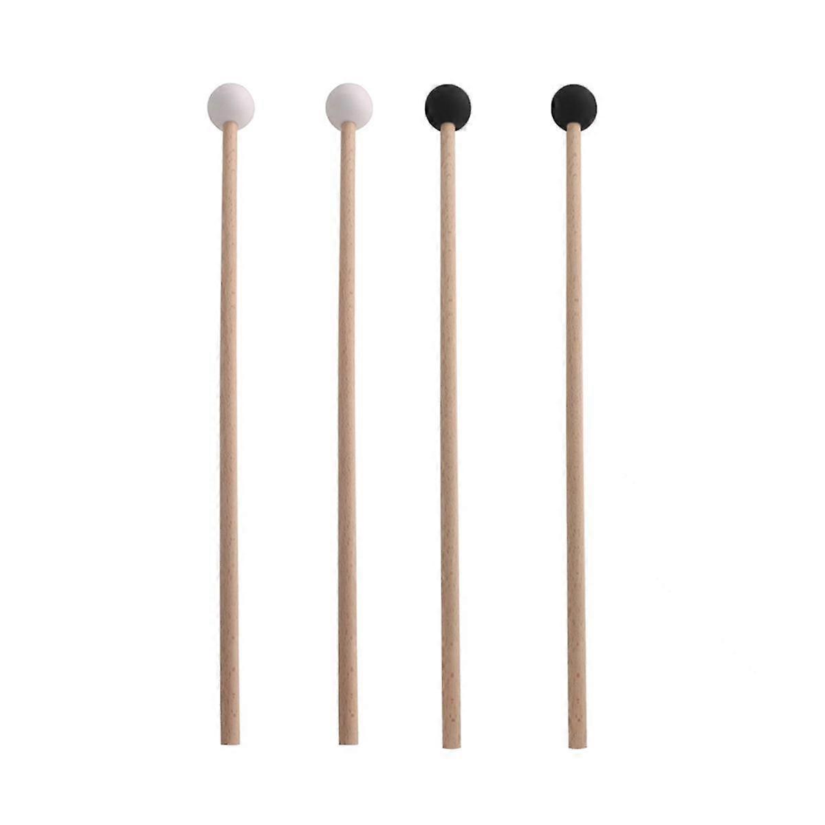 2 Pairs Of Rubber Drumsticks Percussion Instrument Parts Xylophone/Marimba Mallets Hammer -3 Rubber