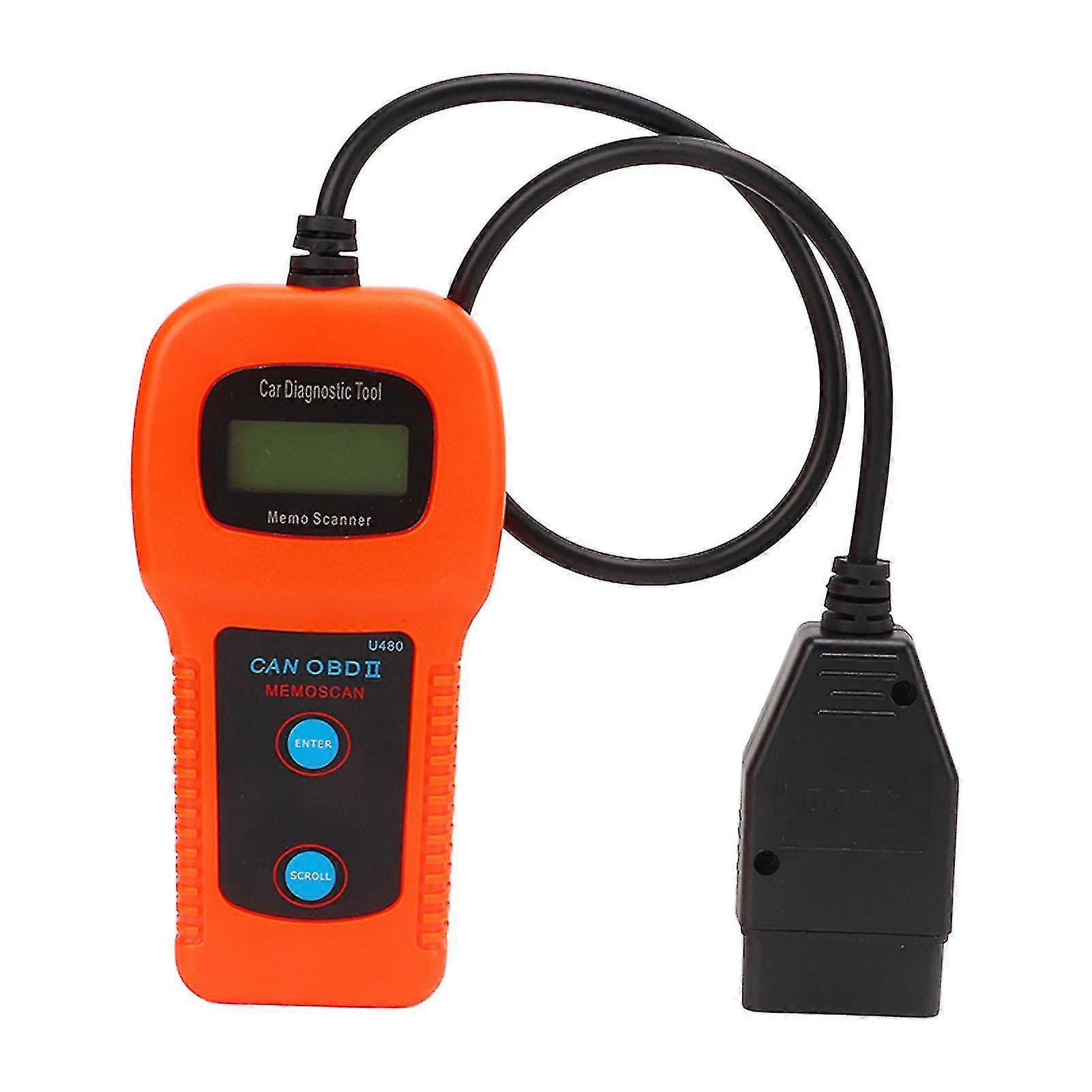 U480 Car OBD2 Diagnostic Scanner - Universal Engine Code Reader with LCD Display