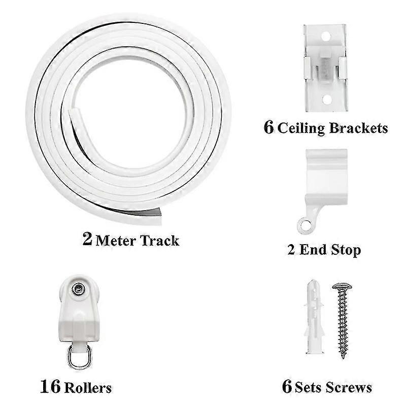 2/3/5/6M 曲げられるカーテンレール 寝室 バルコニー バスルーム フレキシブル サイレントカーテン ルームディバイダー トラック