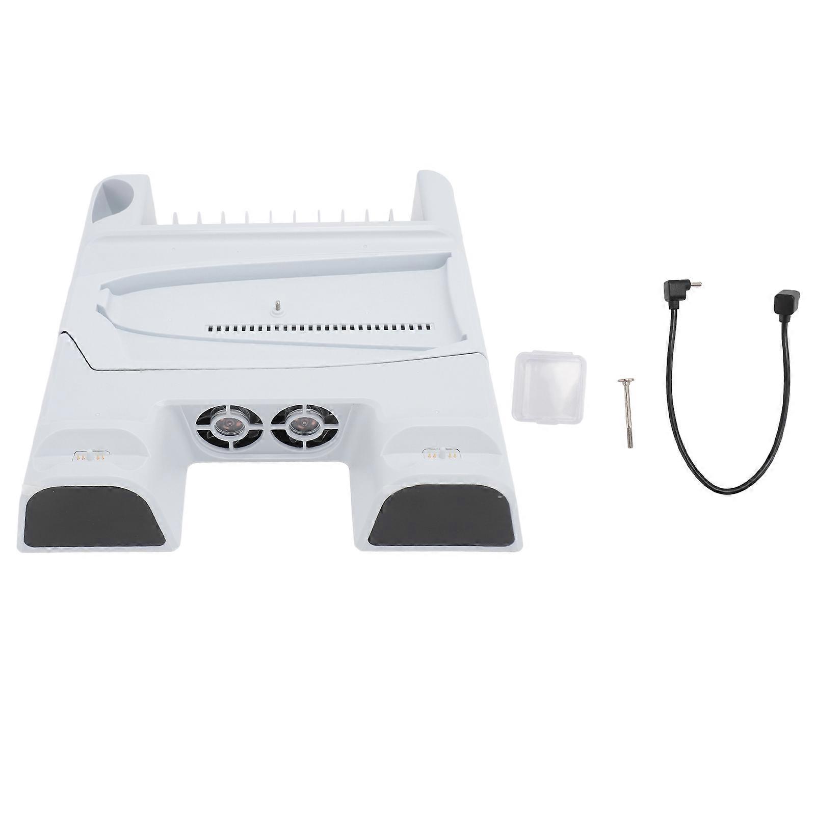 Console Cooling Stand Dual Controller Charger Cooling Station with 11 Game Disc 1 Remote Slots for PS5 for PS5 Slim