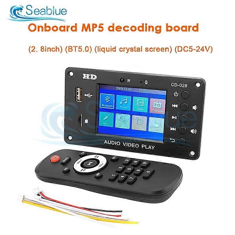 MP5 Bluetooth Decoder Board HD Car Lossless Full Format 2.8 Inch TFT Screen FM Audio Module