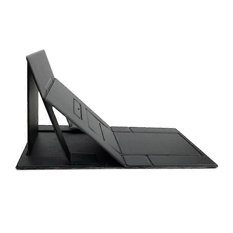 Leather Laptop Stand Adjustable Computer Bracket Foldable Riser Notebook Holder