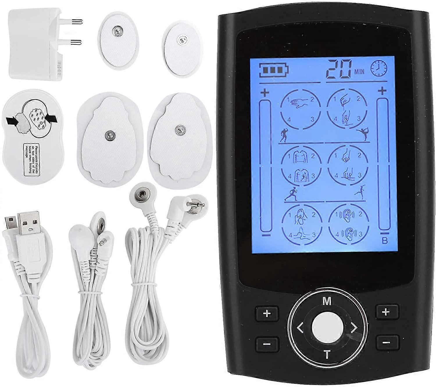 Tens Unit 24 Modes 20 Intensity Electric Stimulation Massager Muscle Ems Therapy Pain Relief Adjustable Lightweight Lcd Display