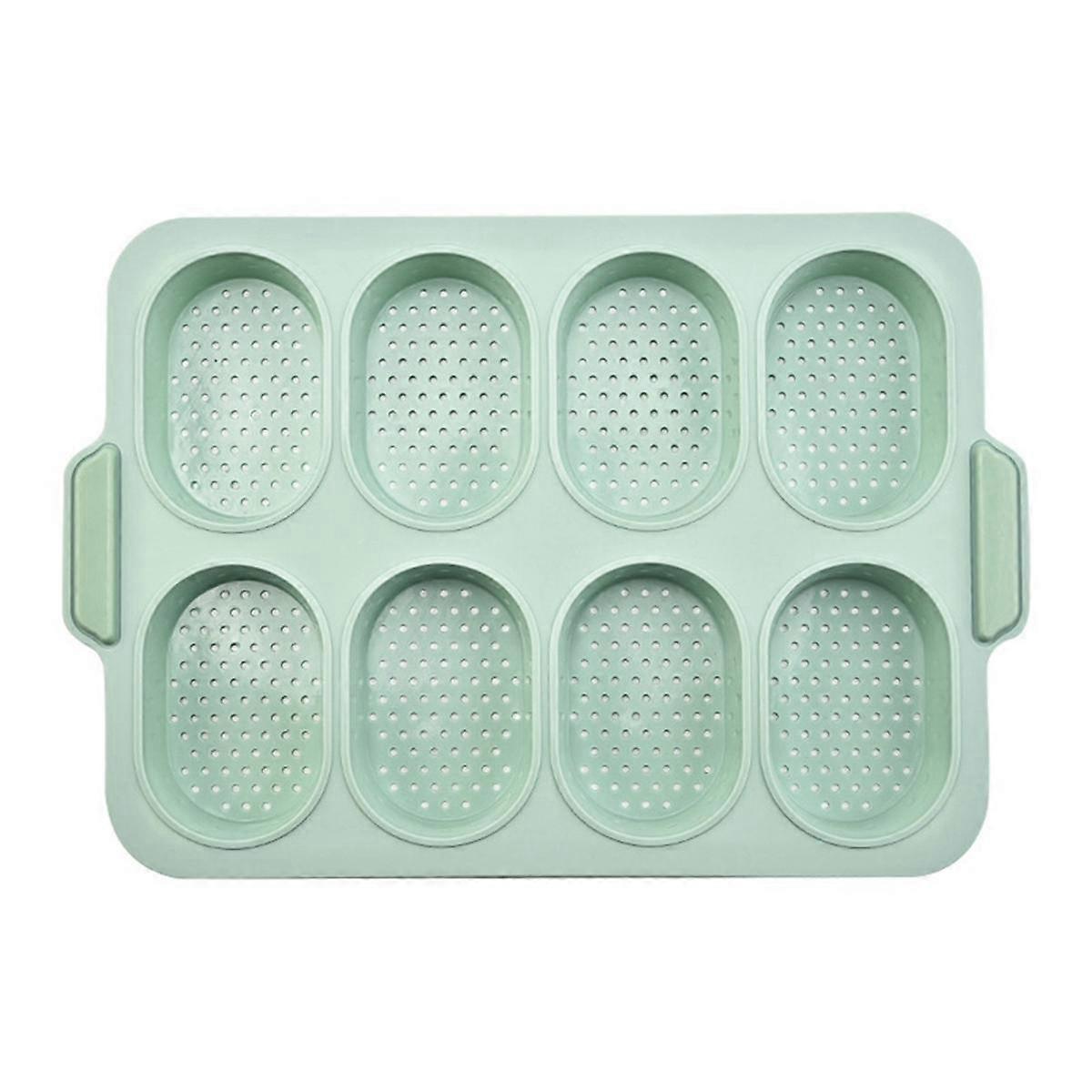 Silicone Mold Baking Mold Bread Baking Tray Nonstick Cake Mold Pans Bread Baking Tool,8-Grid Open H