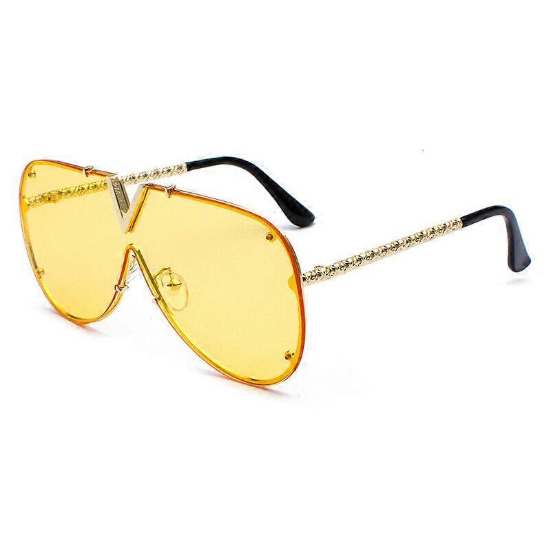 Moda Oversized Square Sunglasses 90s One Piece Óculos Rimless Estilosos Shades