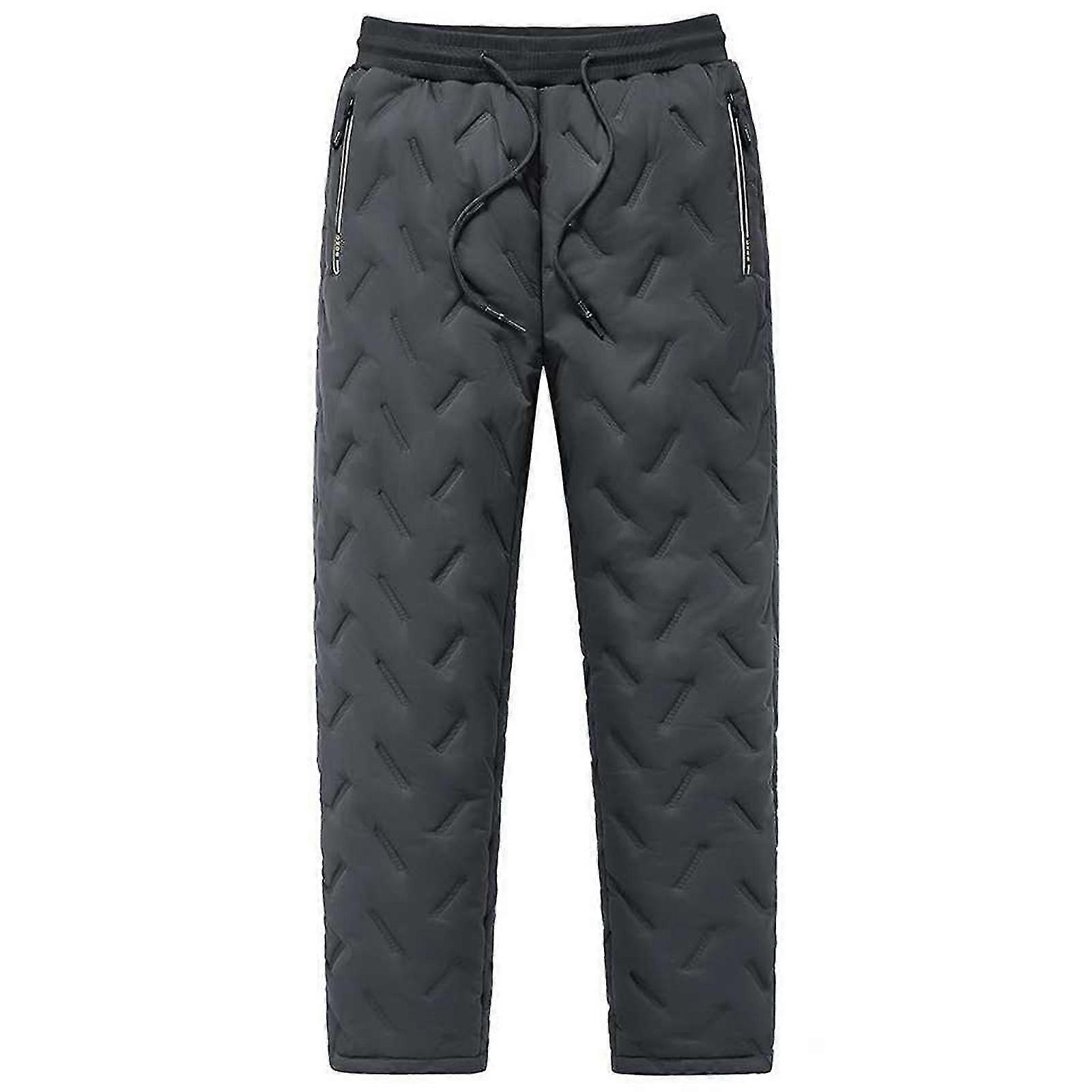 Nyligen unisex Thermal Fleece Jogger Byxor Sherpa Fodrade Elastiska Band Byxor Sweatpants
