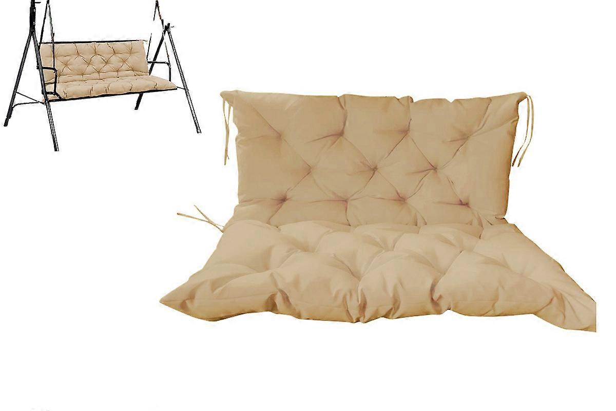 Swing Cushion Portable Bench Soft Chair Padded with Backrest Compact -Camel