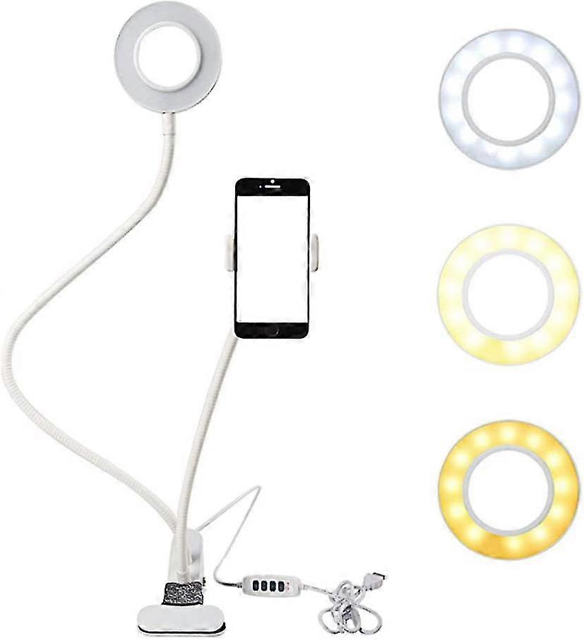 Ring Light With Retractable Phone Holder For Live Stream