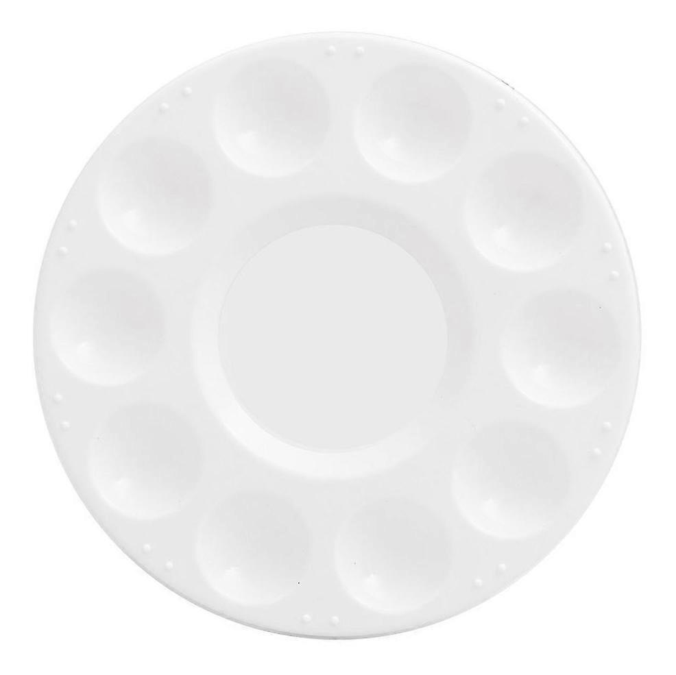 Pyöreä paletti, pyöreä 10 reikäpaletti Maalaus- ja piirustustarvikkeet Maalipaletit Paletti Pyöreä väripaletti (valkoinen) (10 kpl)