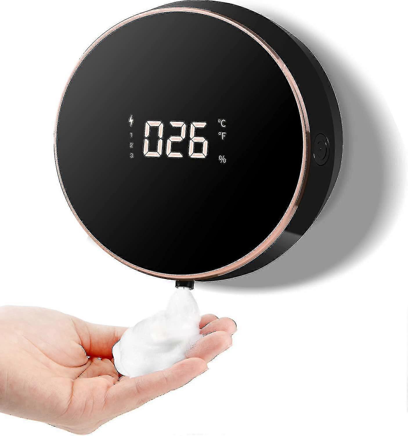 Soap Dispenser Automatic, Electric Soap Dispenser Wall Mounted No Drilling, 300ml No Touch Foam Soap Dispenser Black Rechargeable With Sensor, Soap Di