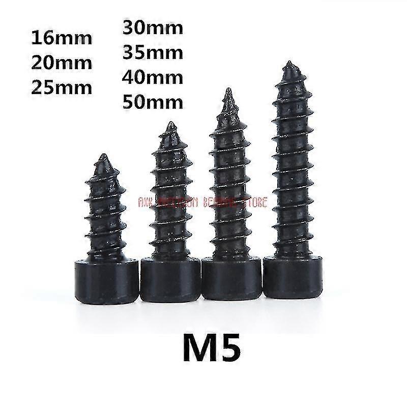 50 قطعة M5 من الصلب الكربوني مع غطاء مقبس سداسي أسود رأس برغي موديل برغي M5 * (16/20/25/30/35/40/50) Mm_s