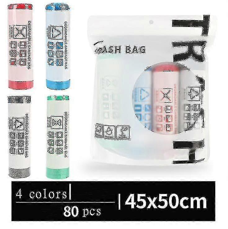 Kitchen Biodegradable Drawstring Trash Garbage Bags 80 Count