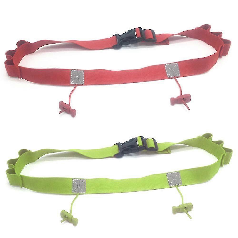 2 Pieces Race Number Belt With 6 Gel Loops For Running Cycling Triathlon Marathon