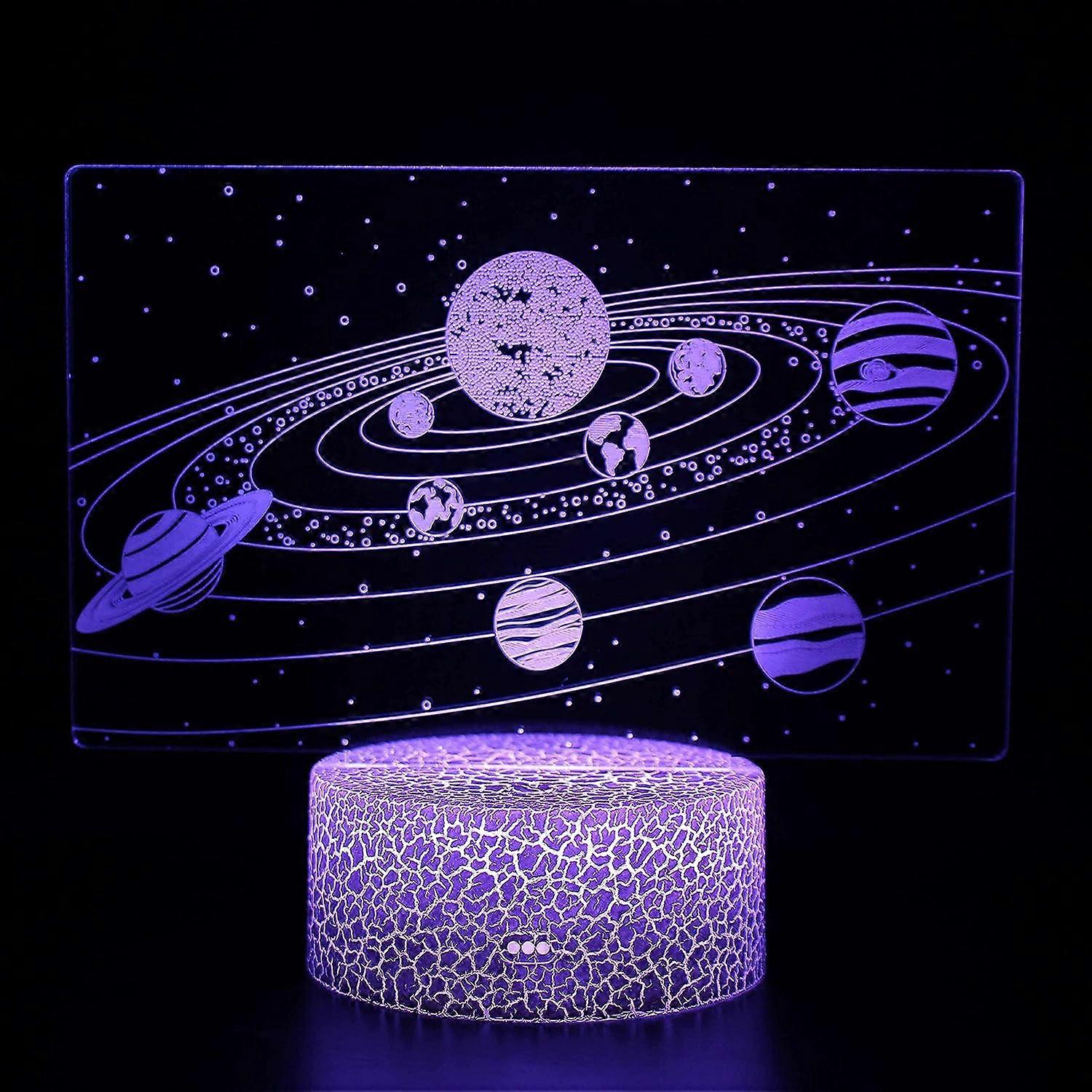 Solar System 3D Optical Slide - LED Night Light with Remote Control for Space Enthusiasts