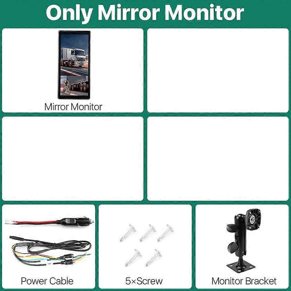 10,36 pouces AHD IPS Touch BSD DVR enregistrement 2CH caméra de vue latérale de voiture pour camion bus vertical rétroviseur moniteur