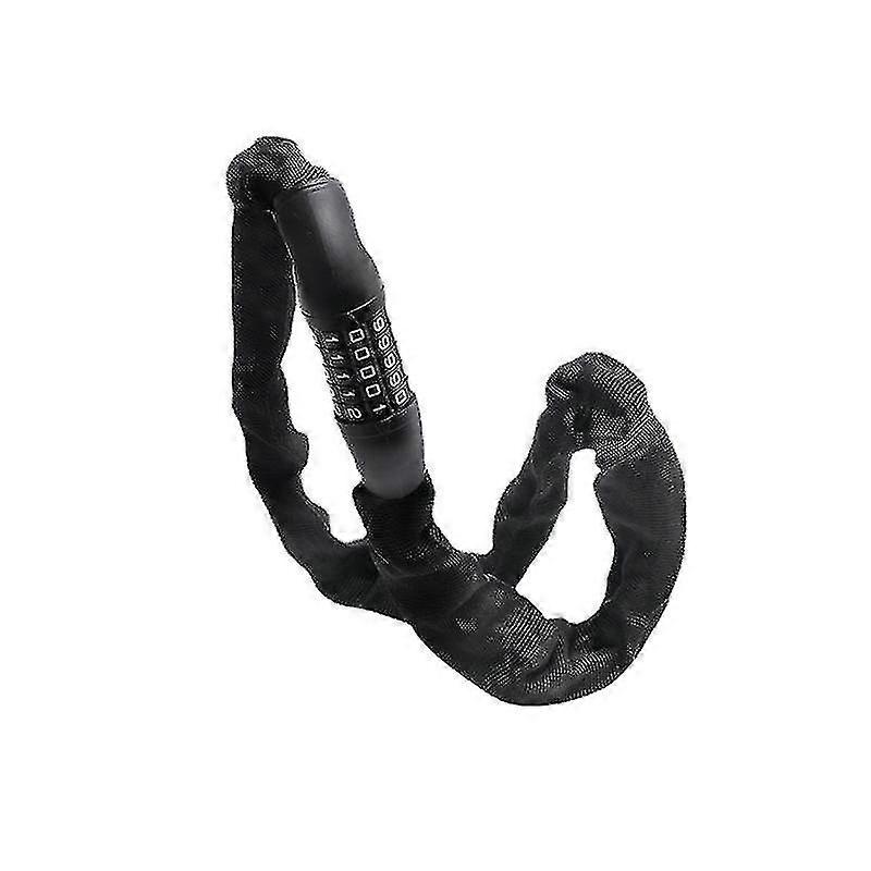 Bike Chain Lock With 5-digit Code Anti Theft Security Cable Bicycle Zinc Alloy Lock (1pc, Black) Cy
