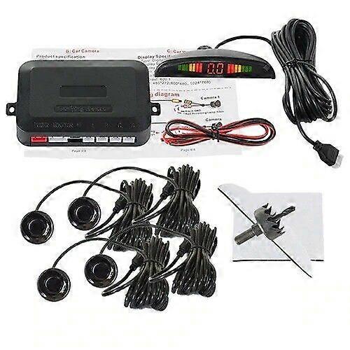 Car Parktronic LED Parking Sensor With 4 Sensors Reverse Backup Car Parking Radar Monitor Detector System Backlight Display