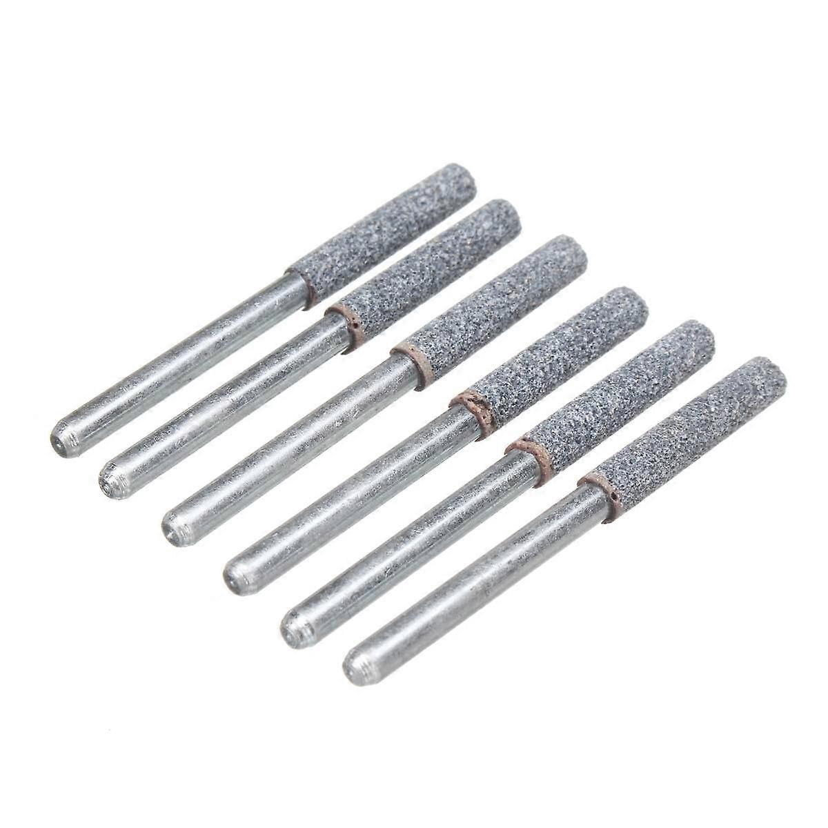 6Pcs 5/32 Inch Diamond Grinder Grinding Stone Chainsaw Chain Sharpener 3mm Shank Drill Adapter