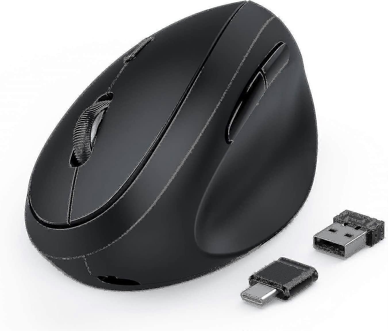 Ergonomische vertikale kabellose Maus - reduziert die Belastung des Handgelenks - einfacher Wechsel zwischen 3 Computern - Bluetooth, USB, Typ-C-Verbindung