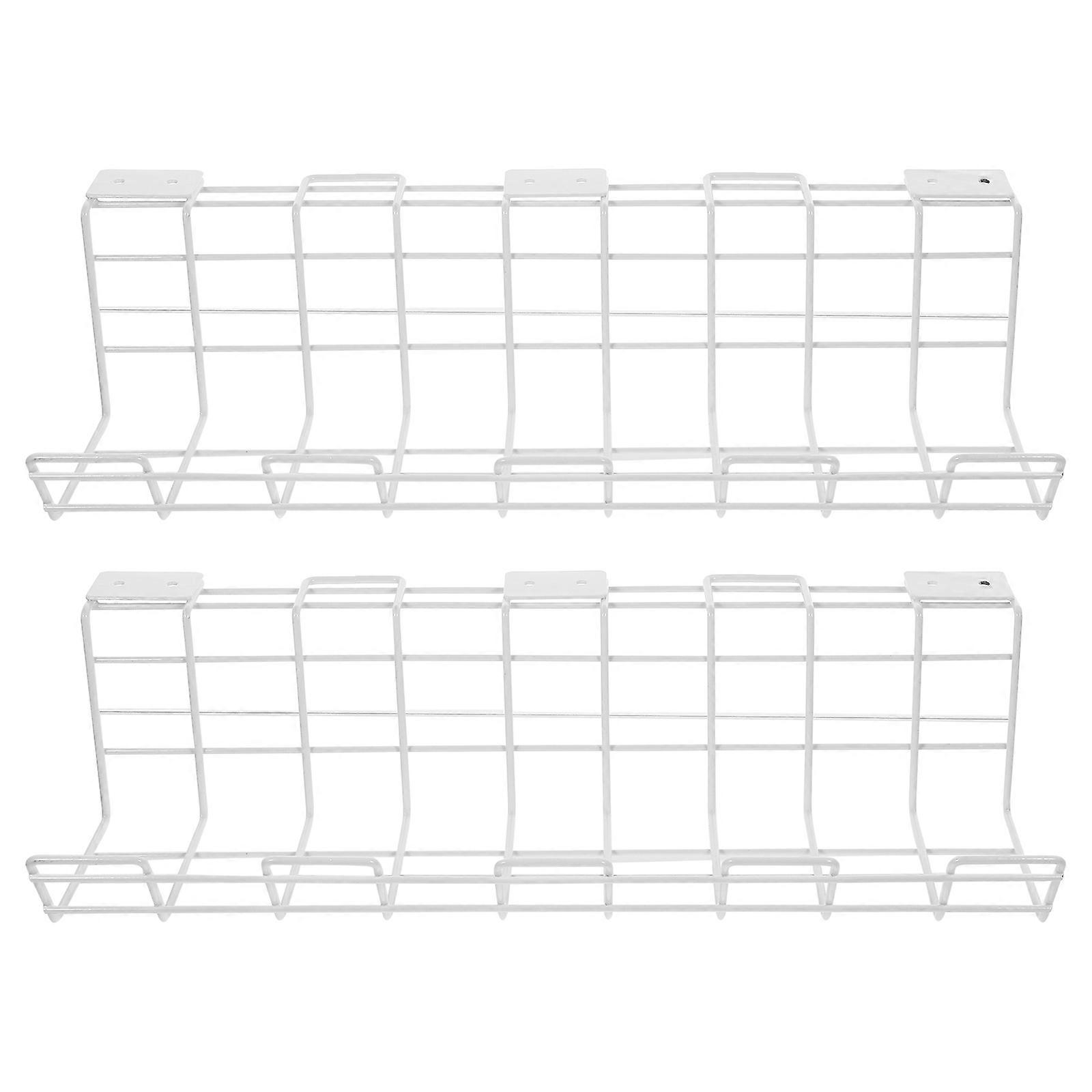 2Pcs Under Table Cable Management Racks Wire Frames Cable Storage Stands for Home