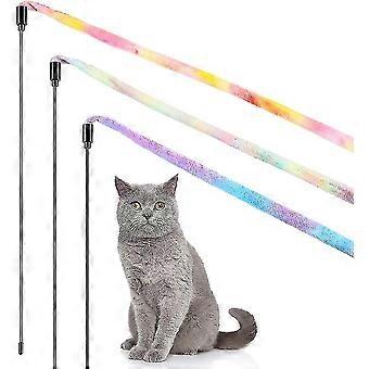 3 Pieces Jungle Cat Wand Cat Teaser Charmer Interactive Cat Toys Wand Fun Cat