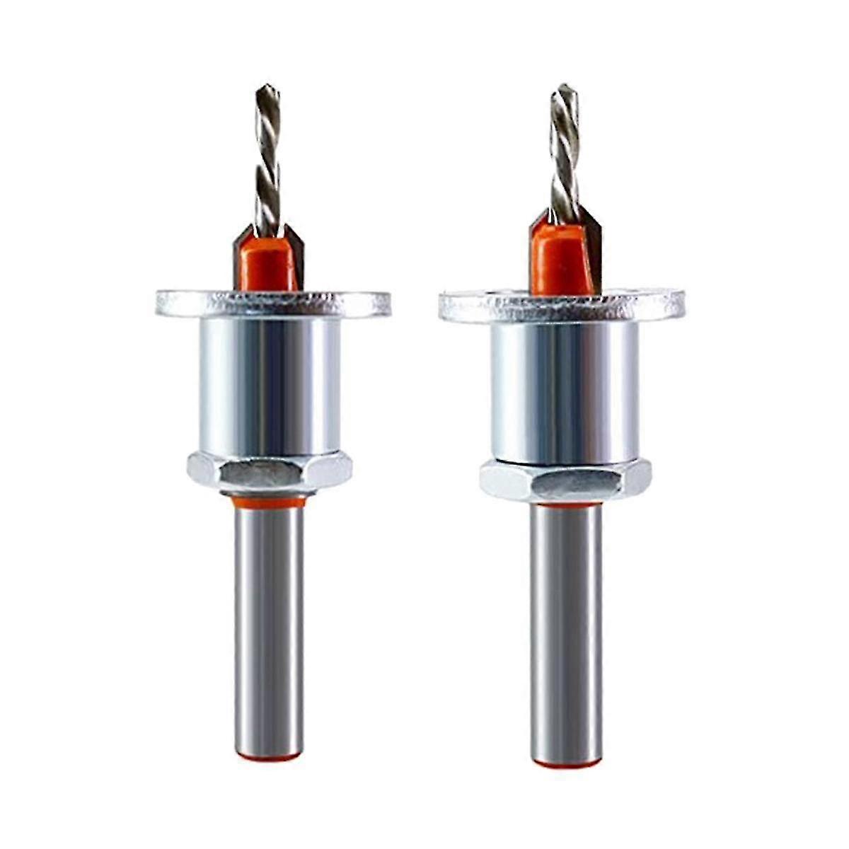 2 Pack 8mm Metal Countersink With Depth Stop, Metal Drilling Wood Drill Bits For Woodworking, Plast